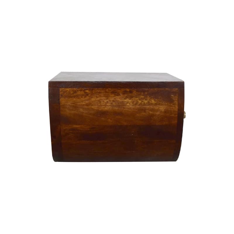 HomeRoots 18" Chestnut Solid Wood One Drawer Half Moon Floating Nightstand