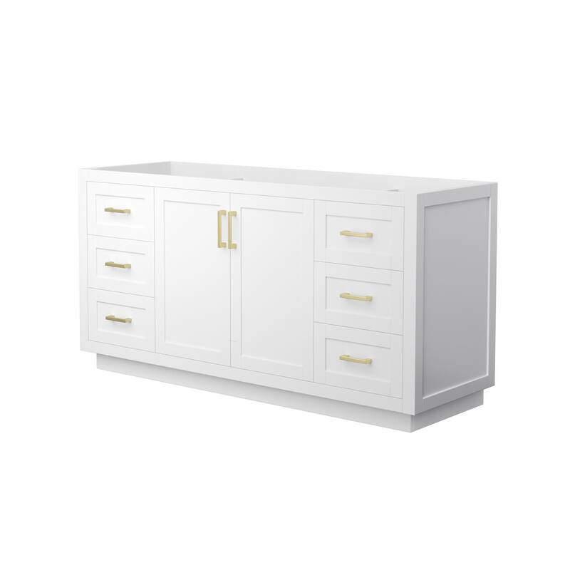 Wyndham Collection WCF2929-66S-CX-MXX Miranda 66" Single Free Standing - White / Brushed Gold Hardware