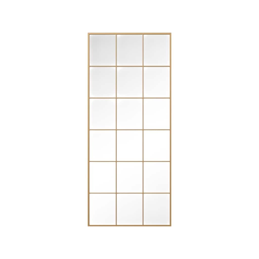 HomeRoots 69" Gold Iron Windowpane Framed Full Length Mirror - 30.00 in. x 69.00 in. x 1.05 in.