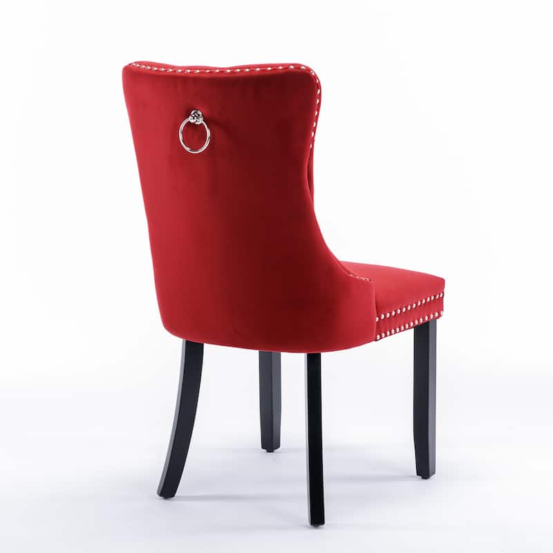 Tufted Solid Wood Contemporary Velvet Upholstered Dining Chair