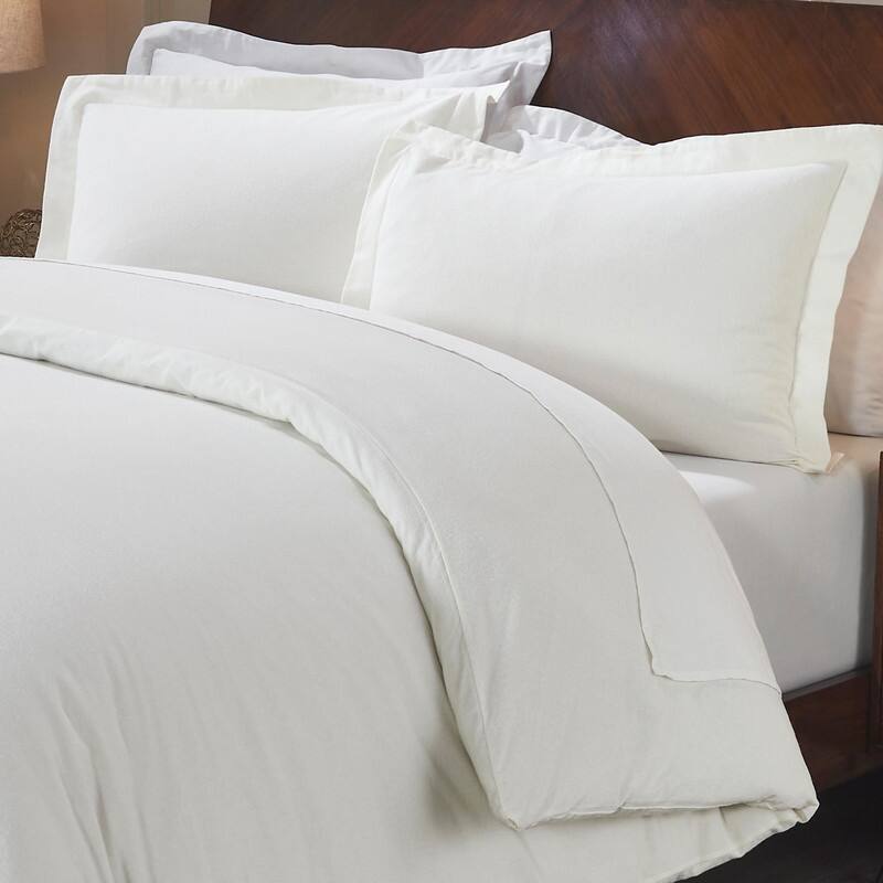 Superior Classic Solid Flannel Cotton Duvet Cover Set