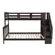 preview thumbnail 9 of 14, Highly recommended!!!!Stairway Twin-Over-Full Bunk Bed with Storage and Guard Rail for Bedroom Brown