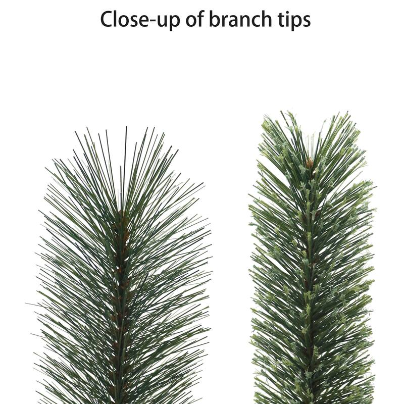 Puleo International 7.5' Pre-Lit Artificial Slim Teton Pine Tree with 350 LED Lights