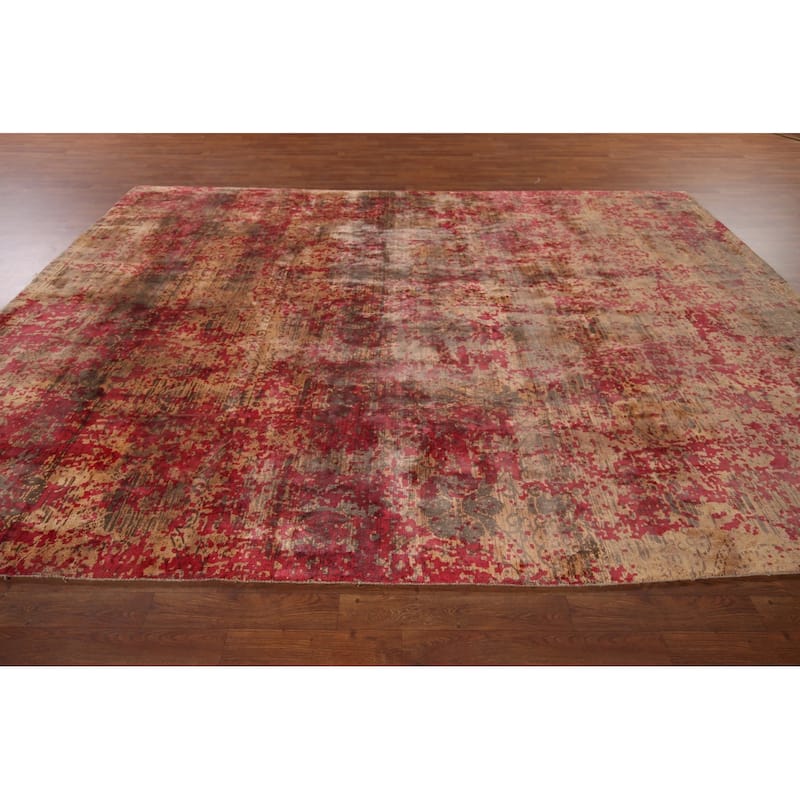Abstract Area Rug Handmade Multi-Color Wool Carpet - 8'4"x 11'5"