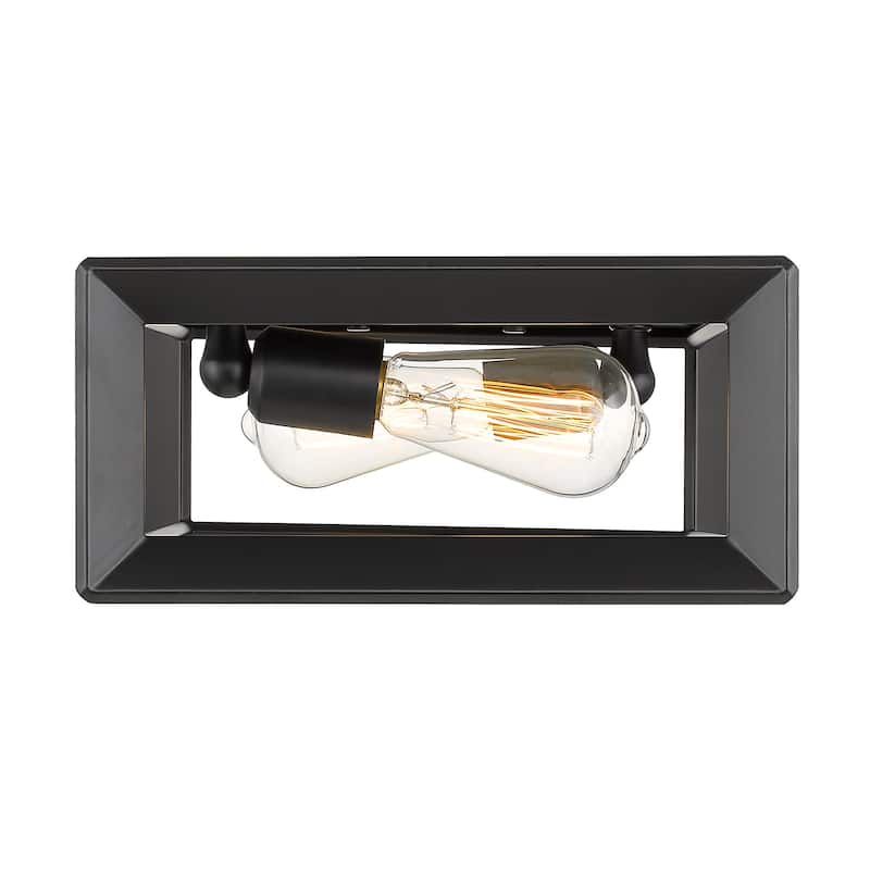Golden Lighting Smyth 2-light Flush Mount in Matte Black - 11.5"x5.5"