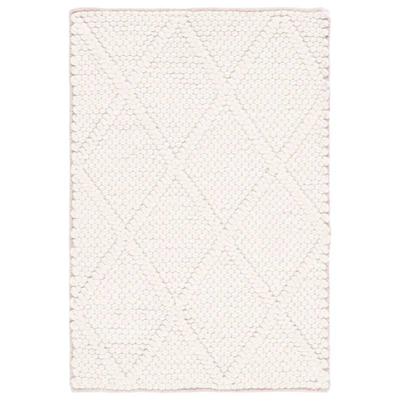 SAFAVIEH Handmade Natura Qiong Wool/ Viscose Trellis Rug - 2' x 3' - Ivory - Rectangle