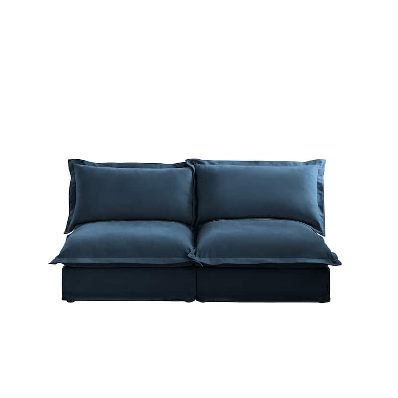 73.2" Chenille Modular 3-Seat Sofa with Removable Washable Covers And Multiple Pillows