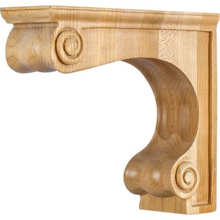 Hardware Resources Corbel with Decorative Styling, 7"H x 2-5/8"W x 8"D