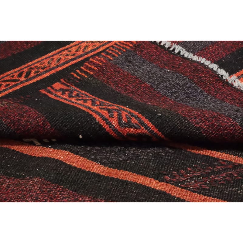Hand Woven Oriental 100% Wool Carpet Southwestern Tribal Multi-Colored Kilim Area Rug - 10' 5'' X 6' 2''