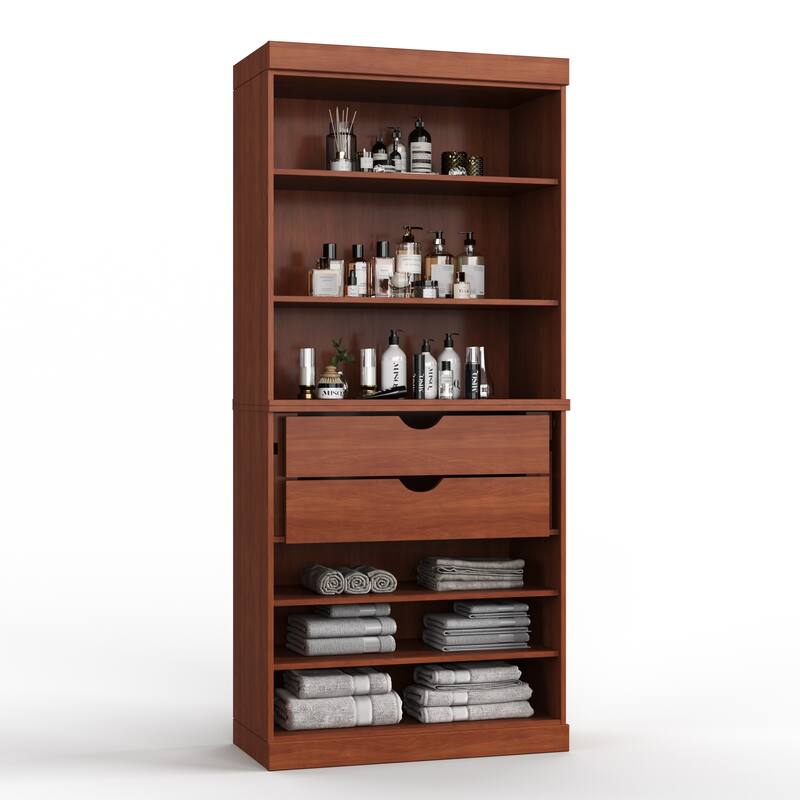 100% Solid Wood 32" Bathroom Cabinet with Optional Doors, 2-Drawers by Palace Imports