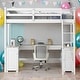 preview thumbnail 2 of 32, Twin Size Loft Bed with U-shaped Desk,Drawers and Storage Shelves for Home