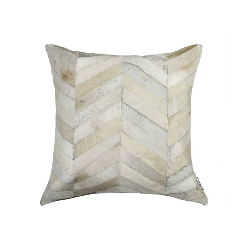 18" Natural Cowhide Throw Pillow