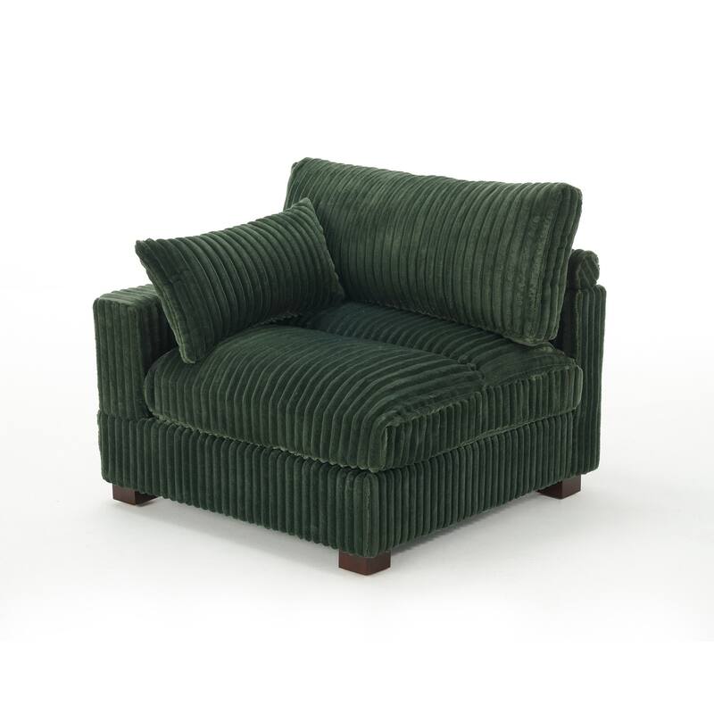 Plush Flannel Modular Sectional Sofa for Living Room