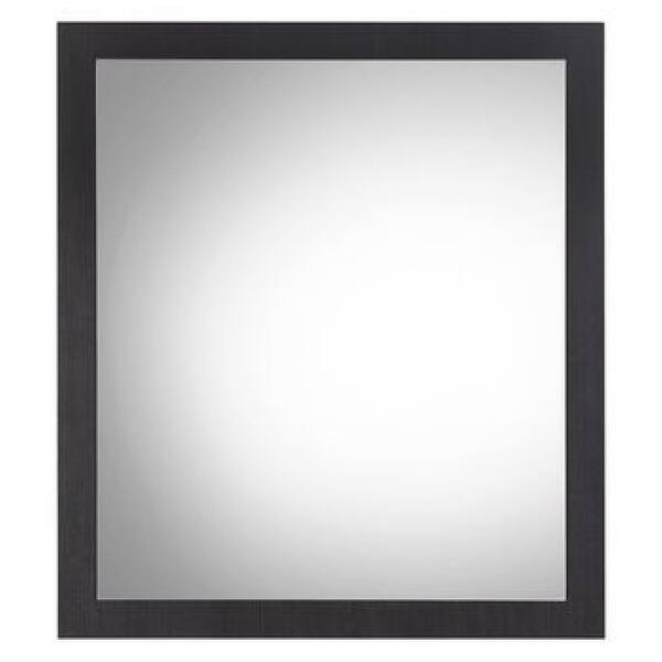 slide 2 of 5, 32 Inch Wall Mirror, Sleek Rectangular Portrait Wood Frame, Black - Brown
