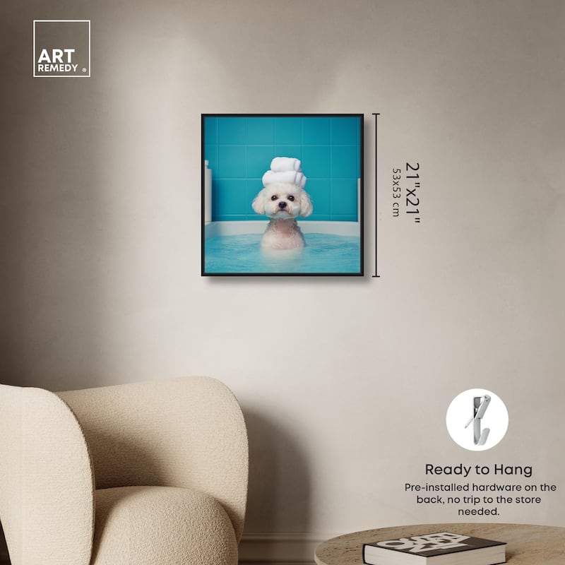 Fluff in the Tub Canvas by Art Remedy