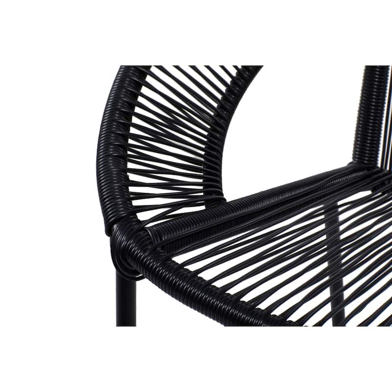 Plastic Rattan Outdoor Chair - Black or White- Roche River Decor