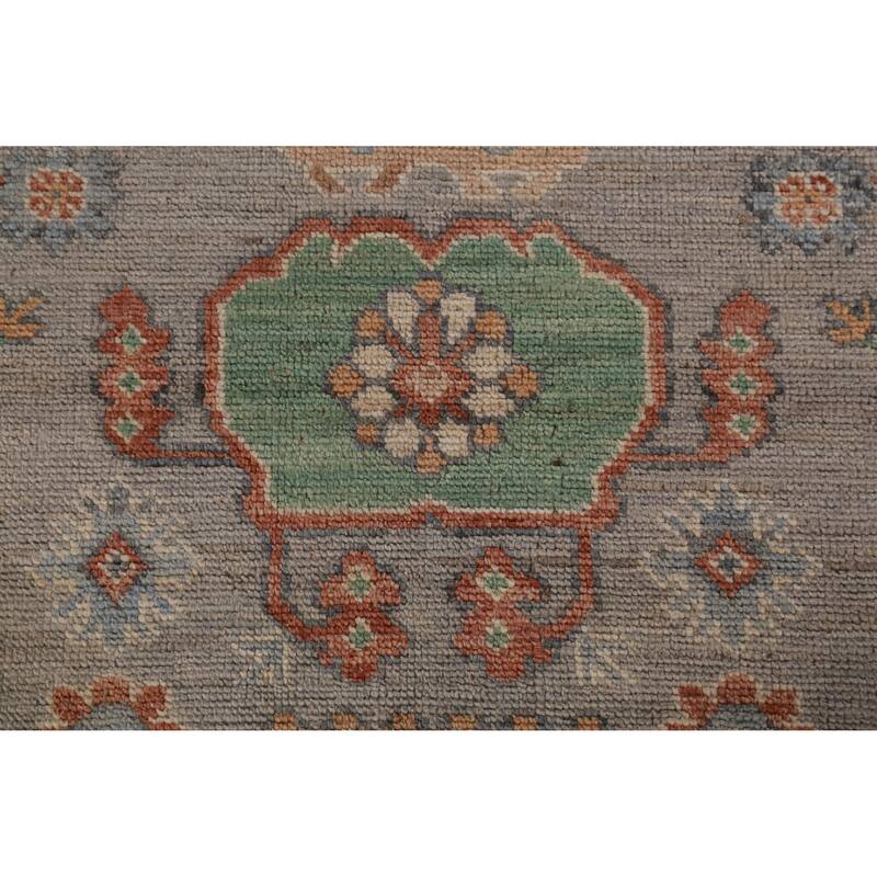 Hand Knotted Oriental 100% Wool Carpet Transitional All-Over Greys & Charcoal Oushak Area Rug - 13' 4'' X 9' 11''