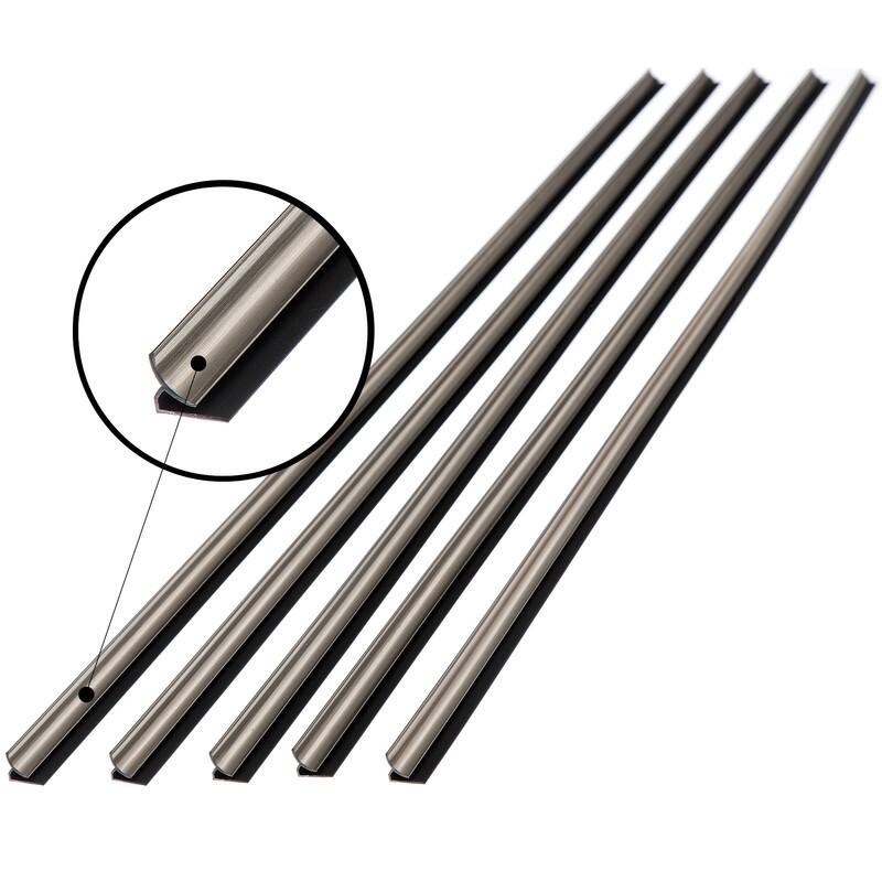 FASÄDE 47 in. Decorative Vinyl Inside Corner Trim Brushed Nickel (5 Pack) - 5 Pack