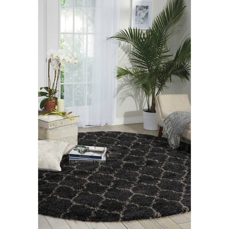 Nourison Amore Shag Area Rug - Charcoal - 7'10" Round - Round