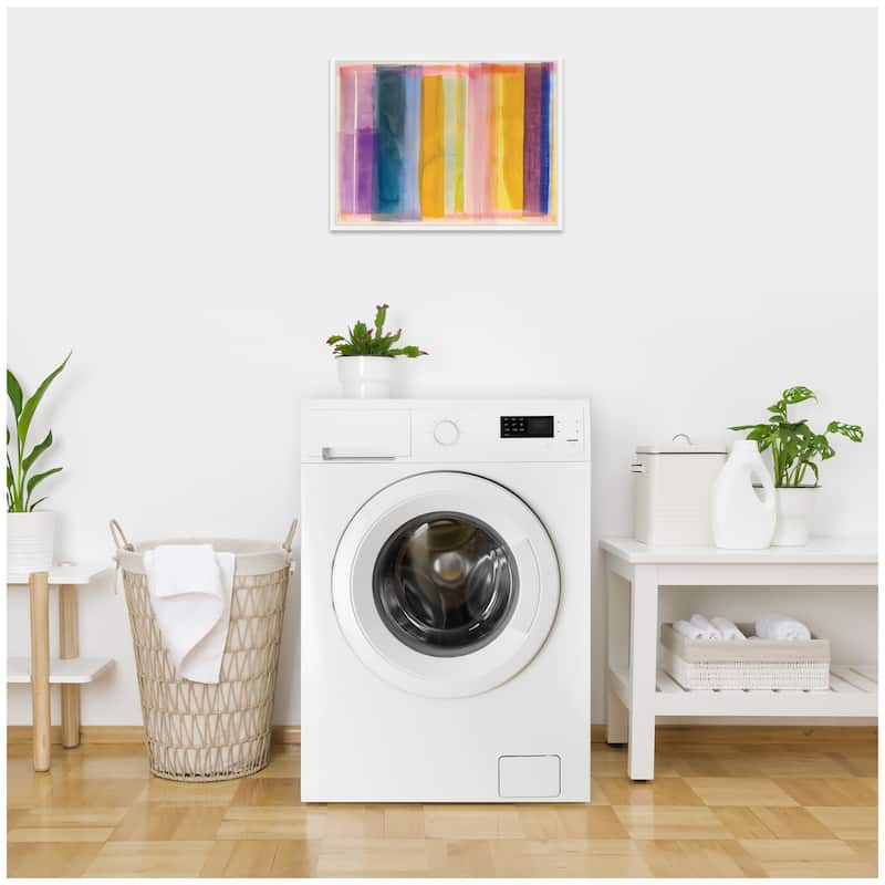 Kate and Laurel Sylvie Vibrant Lines I Framed Canvas by Amy Lighthall