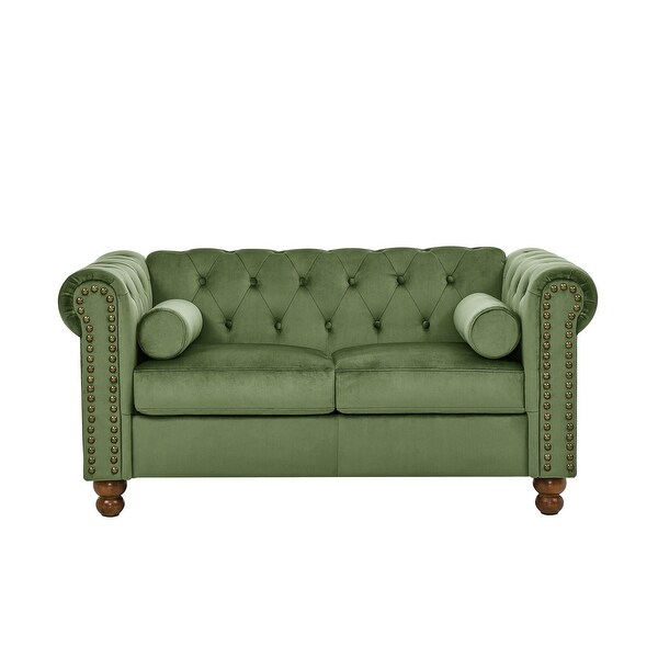 2 seater green chesterfield sofa discount