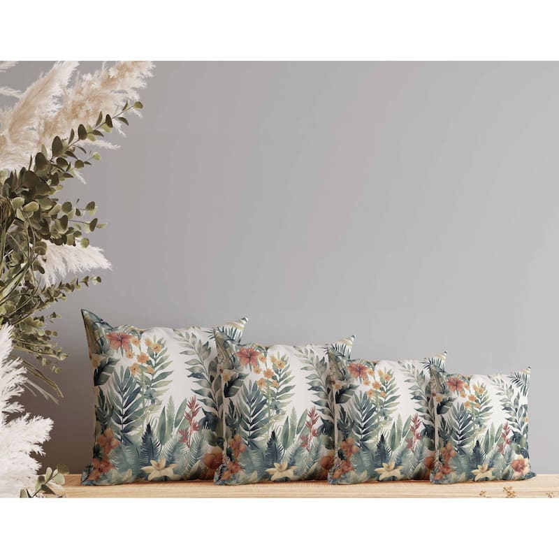 Rainforest Dream Faux Suede Reversible Throw Pillow Green and Rust