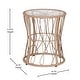 preview thumbnail 8 of 22, Indoor/Outdoor Rattan Rope Bistro Set, Glass Top Table & Cushions