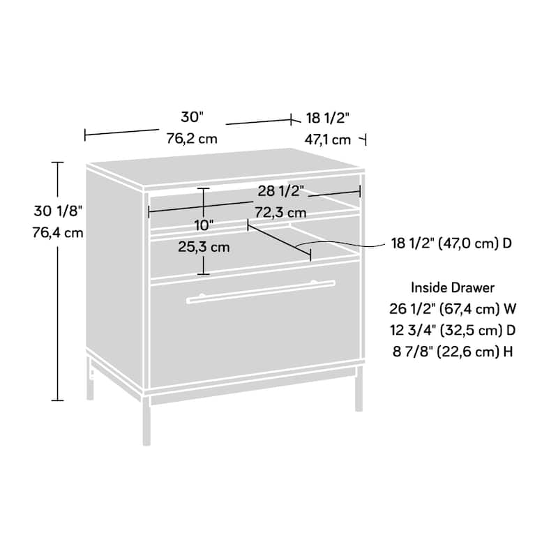 Wood Lateral File with Modern Design, White.