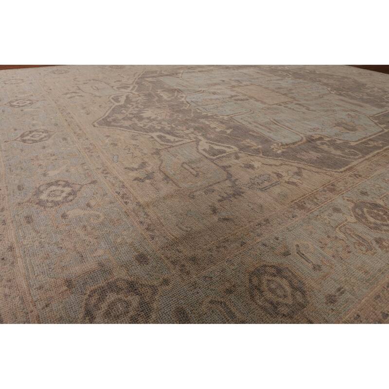 Oushak Turkish Area Rug Hand-Knotted Vegetable Dye Wool Carpet - 8'4" x 10'4"