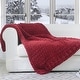 preview thumbnail 2 of 48, Cheer Collection Ultra Plush Chunky Cable Knit Throw Blanket Burgundy