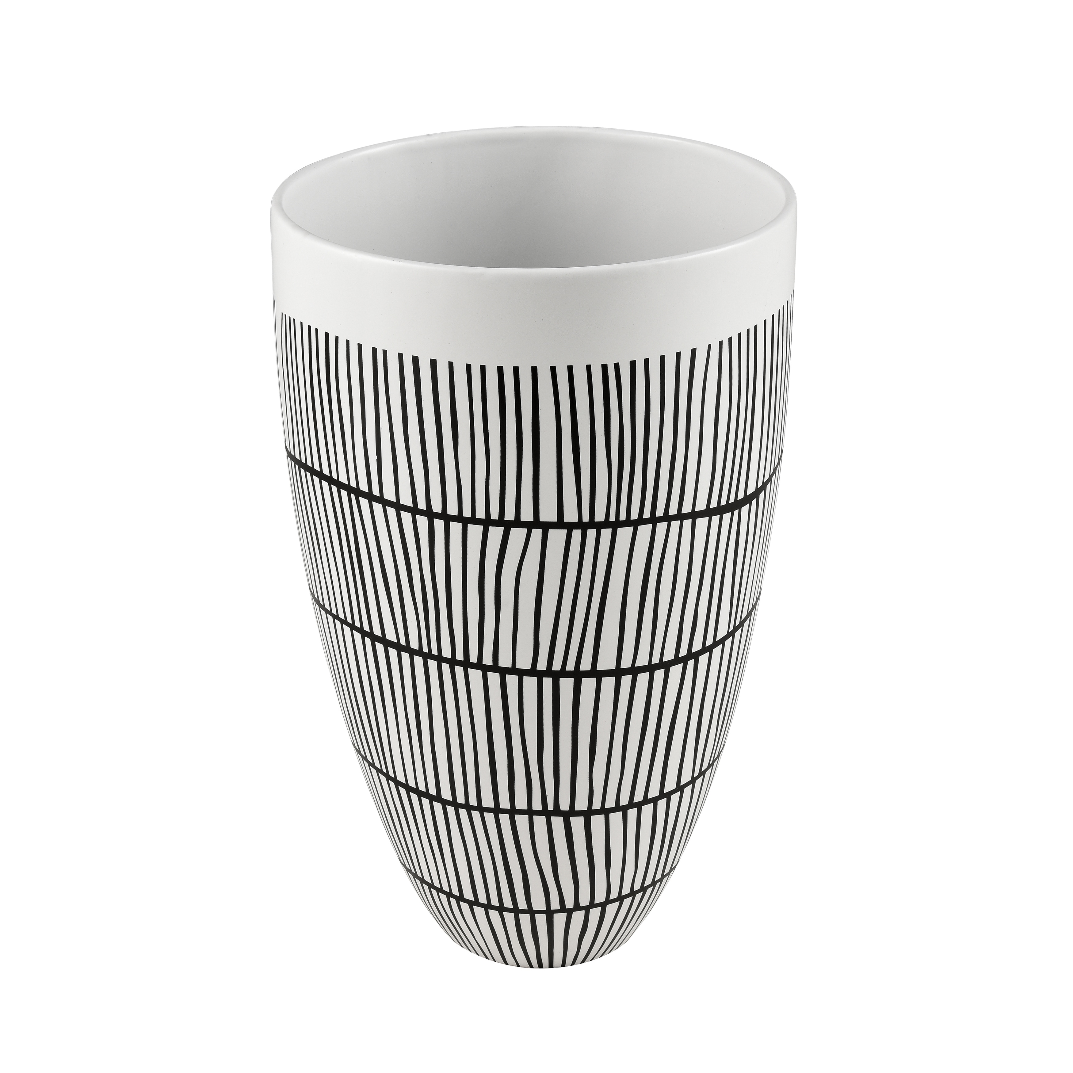 Atlas Brent White Satin Earthenware Vase