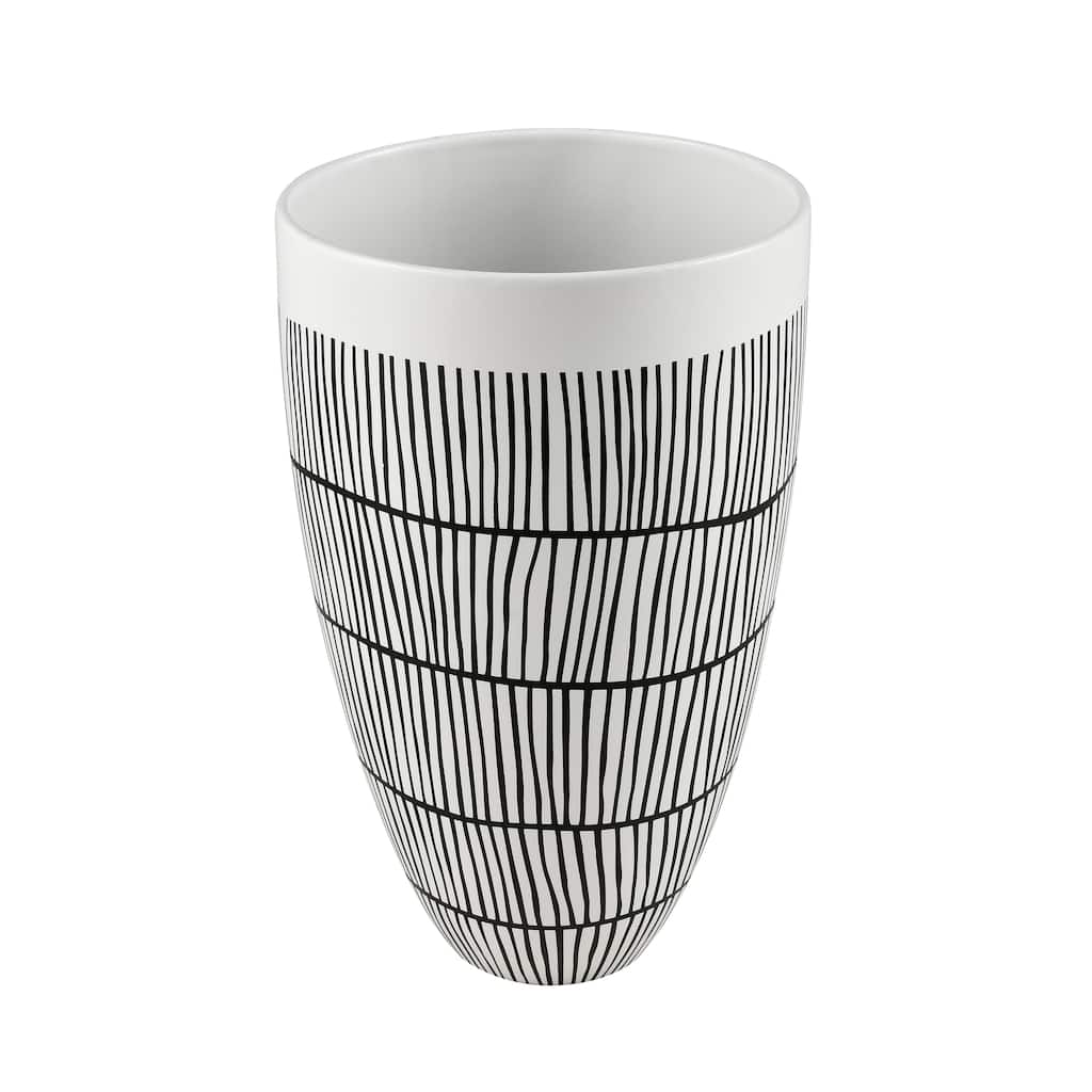 Elk Home Brent White Earthenware 7.75 Inch Wide Vase