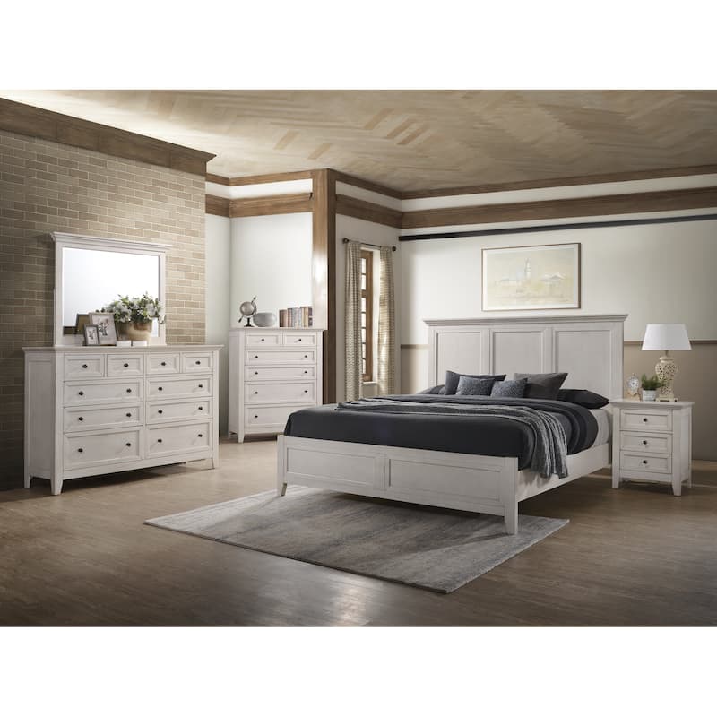 San Mateo Rustic White Landscape Mirror