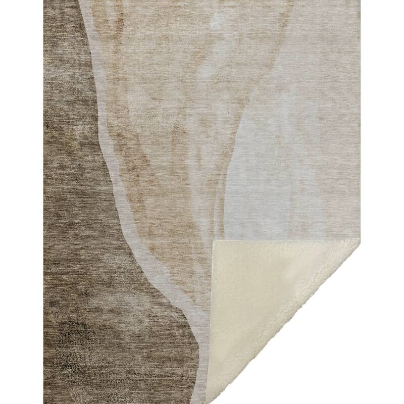 Premium Machine Washable Casual Contemporary Sherpa Throw Blanket