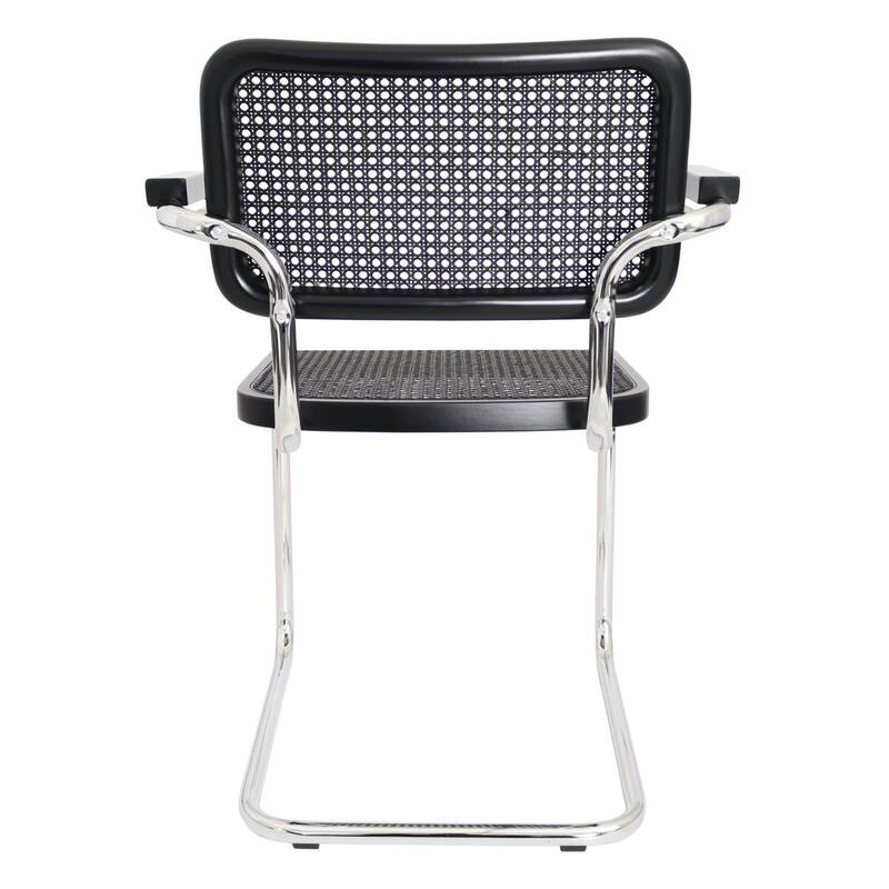 Breuer Chair Company Marcel Breuer Cesca Cane Cantilever Armchair Arm Chair w/ Chrome Steel Frame (Various Wood & Cane Colors)