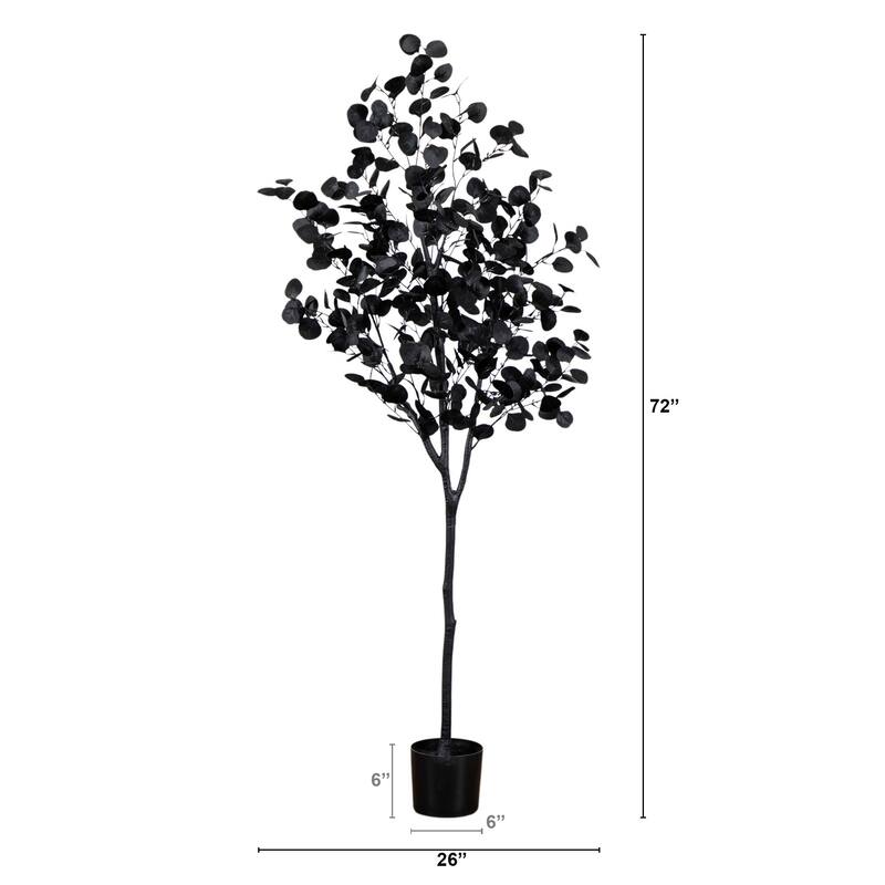 Eucalyptus Halloween Potted Artificial Tree - 6' - Unlit