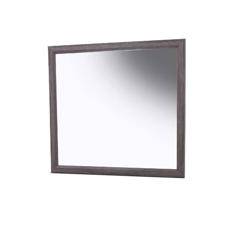 Dresser Mirror, Foil Gray Solid Wood, 35x39 Broad Frame Design - Foil Gray
