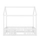 preview thumbnail 22 of 26, Twin Wood House Bed with Fence, Door & Distressed Design, Grey