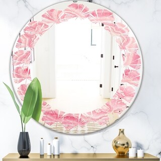 Designart 'Quartz texture' Printed Modern Round or Oval Wall Mirror ...
