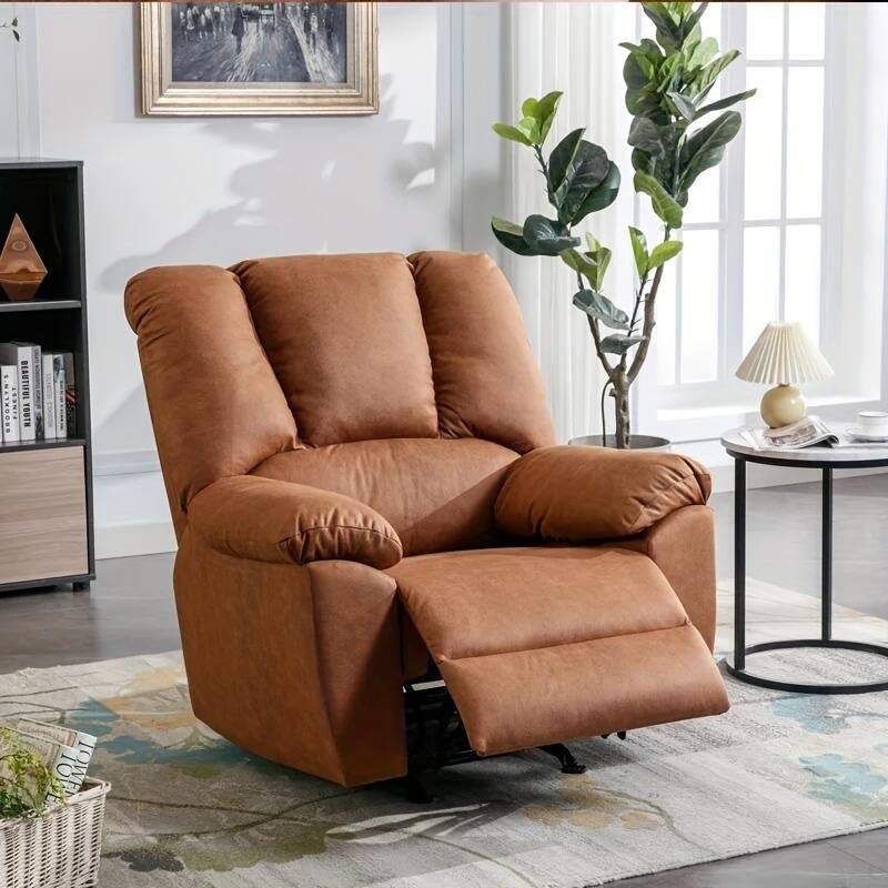 Chenille Power Standard Recliner Chair - Orange