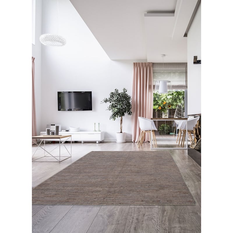 ECARPETGALLERY Hand-knotted Peshawar Ziegler Light Grey Wool Rug - 5'11 x 8'6