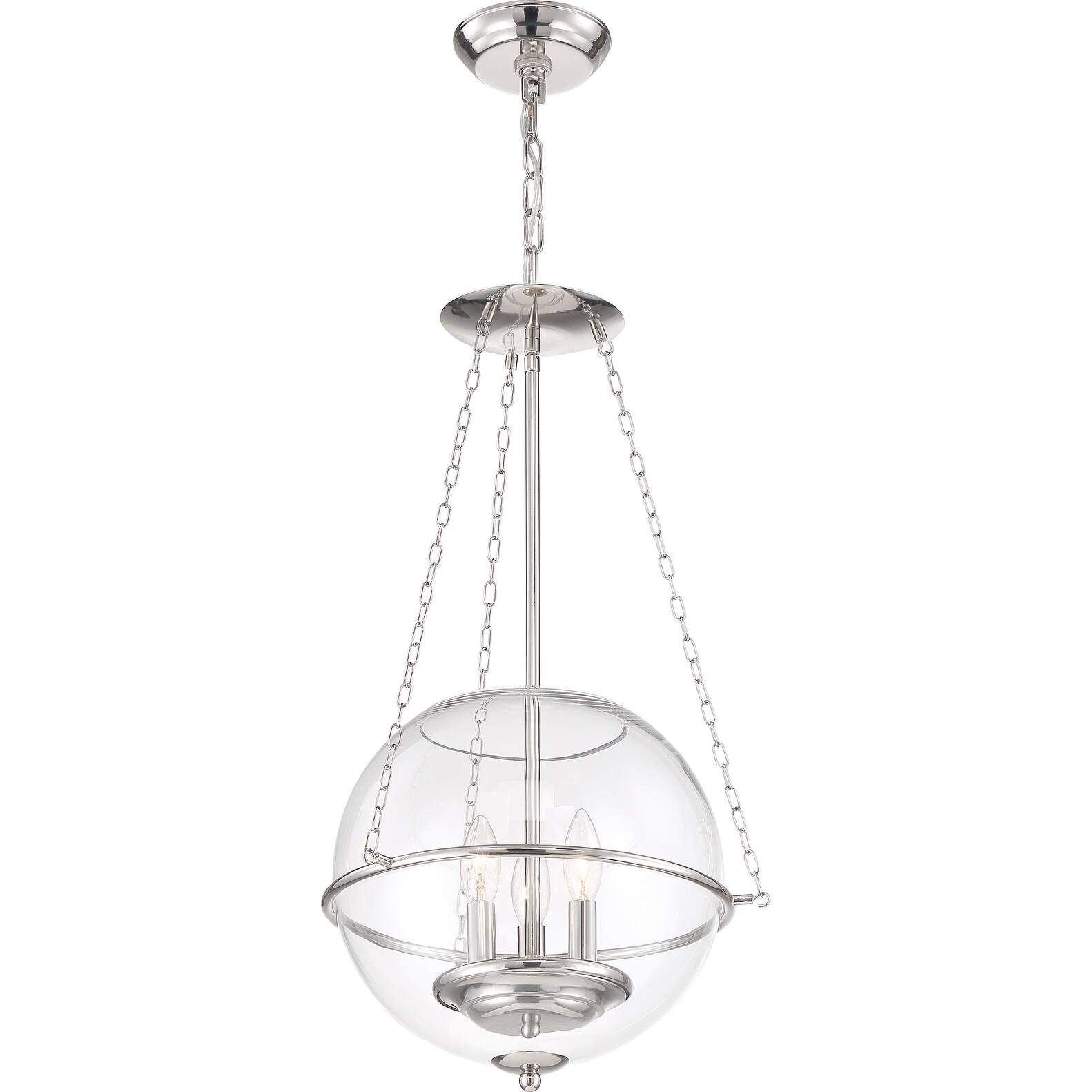 Odyssey 3Light Pendant Fixture Polished Nickel with Clear Glass N/A