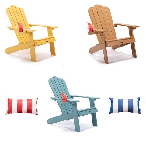 Adirondack Chair Backyard Furniture Painted Seating with Cup