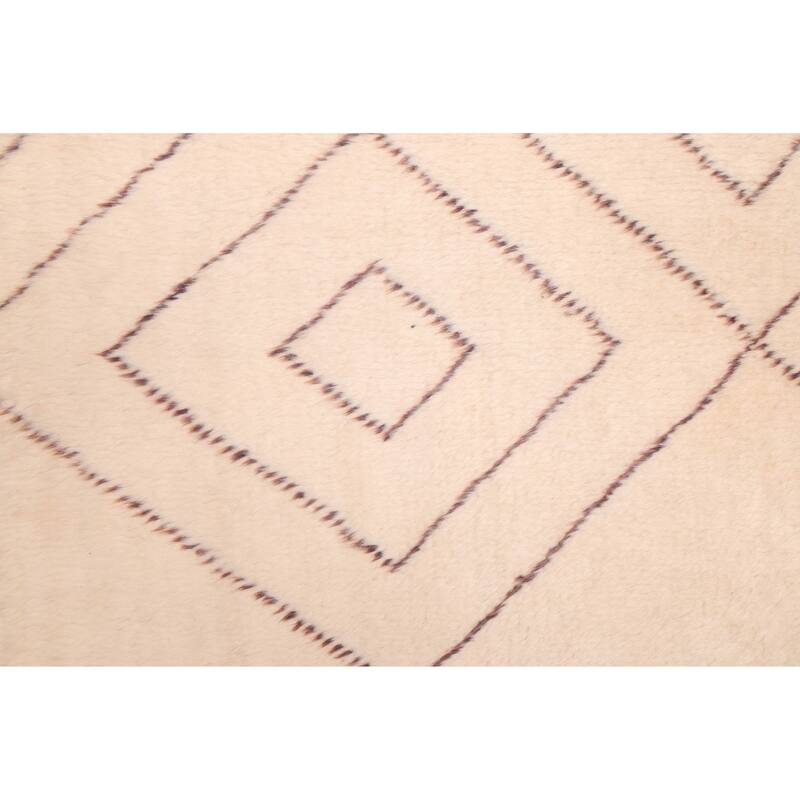 ECARPETGALLERY Hand-knotted Pak Finest Marrakesh Cream Wool Rug - 6'11 x 9'9