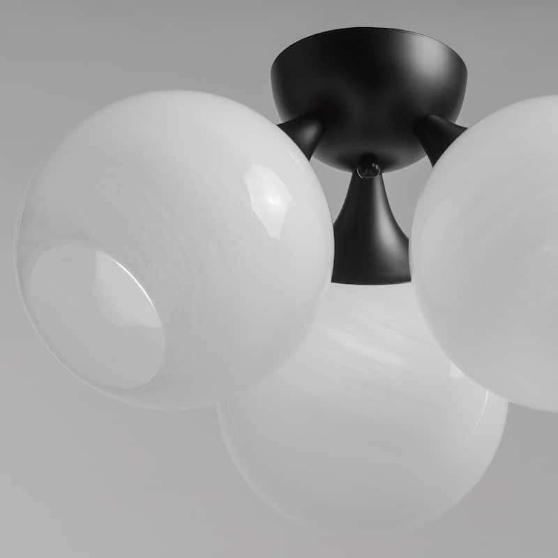 Maxim 21225MR Neve 3 Light 19" Wide Semi-Flush Ceiling Fixture with