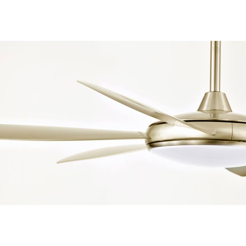 Champagne Silver 52 in. 6-Speed Integrated LED Indoor 6-Blade Ceiling Fan with Light Kit and Remote Control