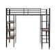 preview thumbnail 5 of 10, Twin Metal Loft Bed with Desk & Shelves, Black - Space-Saving & Sturdy