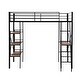 preview thumbnail 5 of 10, Twin Size Metal Loft Kids Bed with Ladder,Guardrails,with Built-in Shelves and Desk,Sturdy Metal Frame