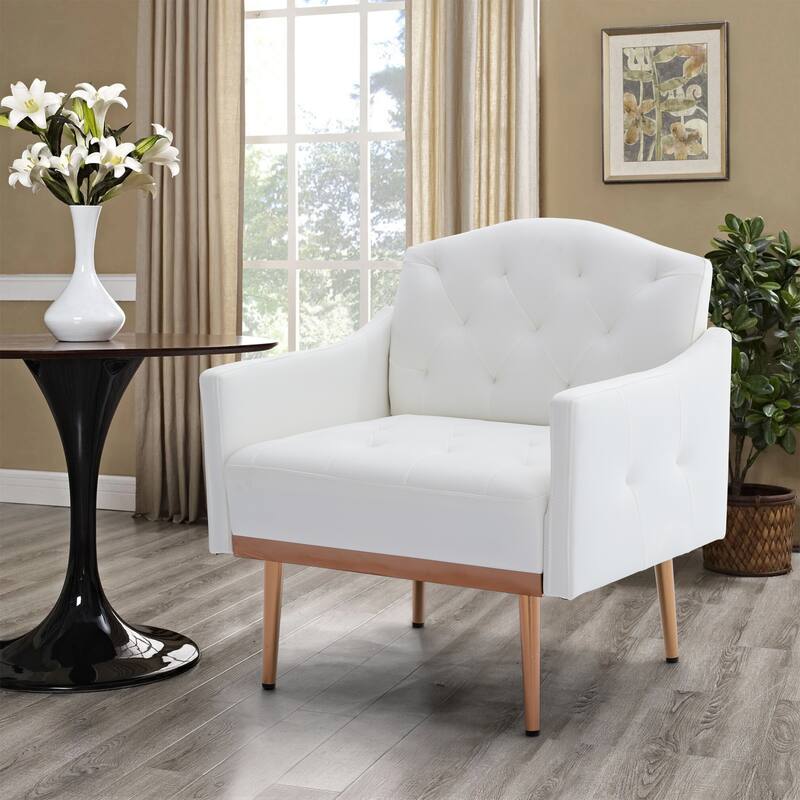 Classic Accent Single Leisure Chair with Metal Leg