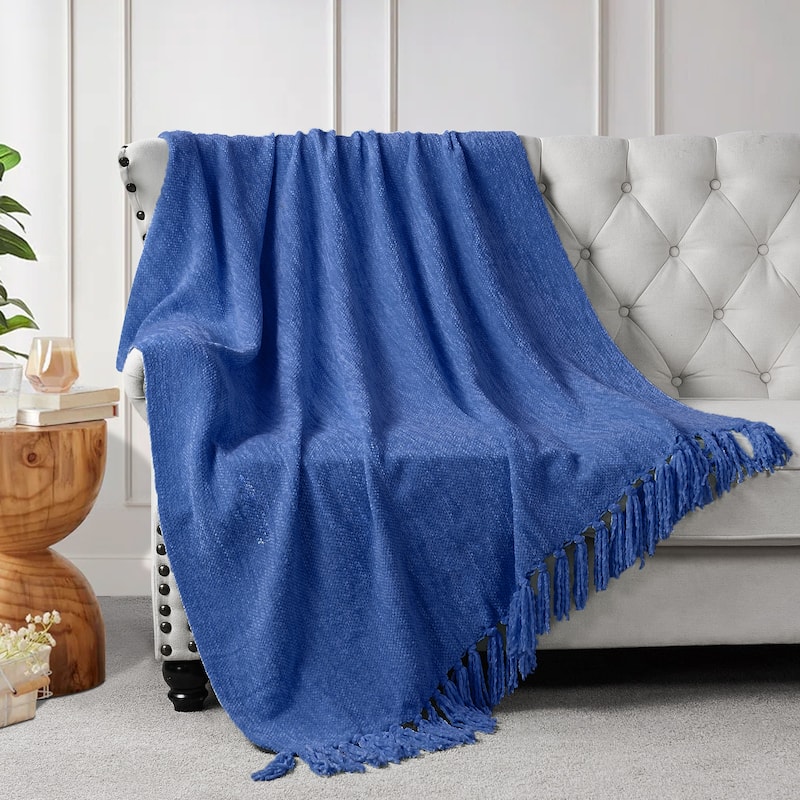 Crystal Chenille Knitted Throw
